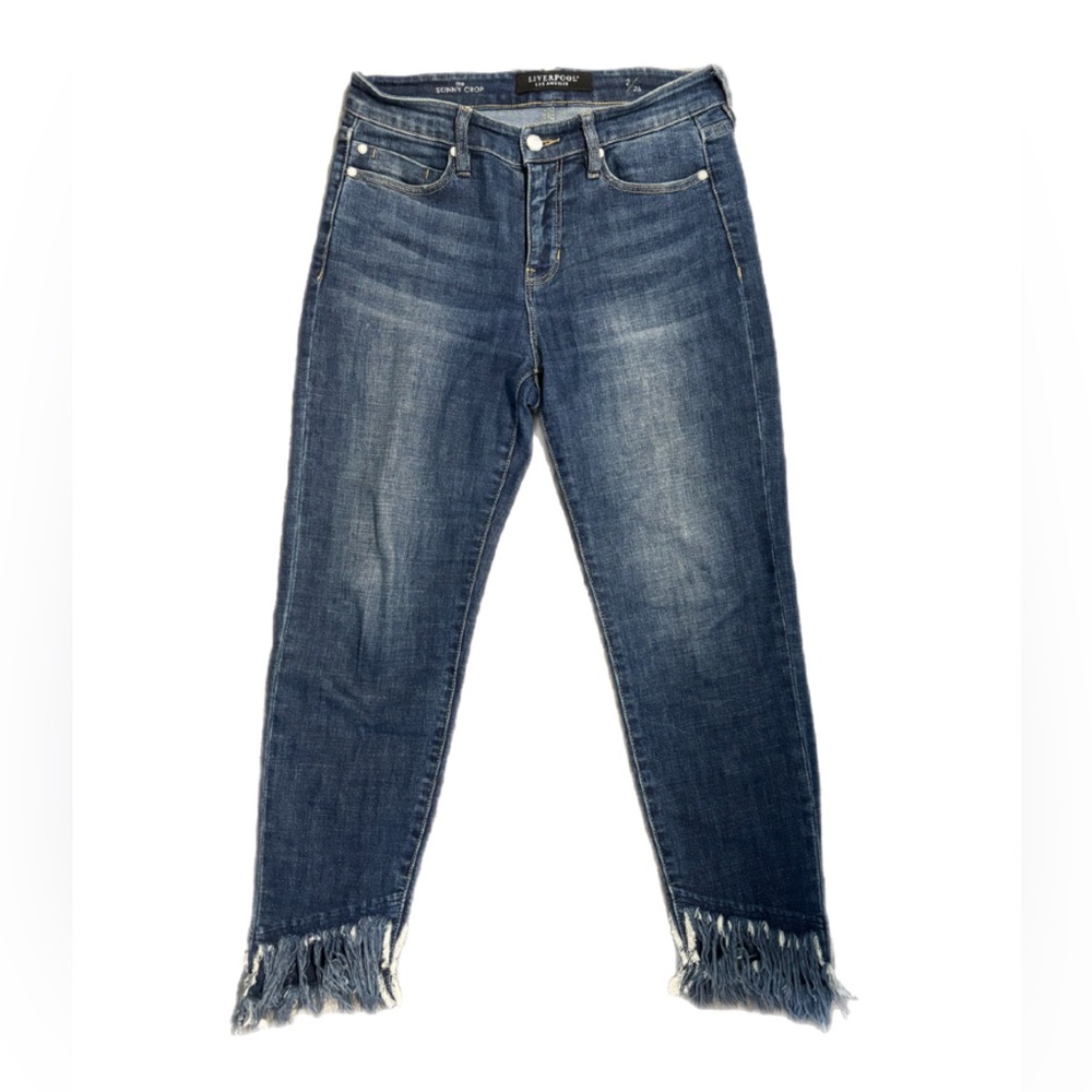 Women's Blue Double Fringe/Frayed Hem Jeans